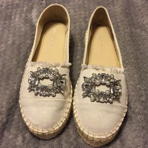 Cream and gold espadrilles